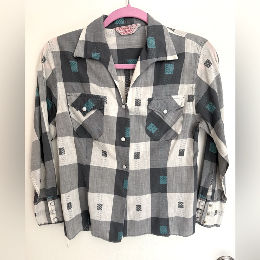 VTG Women’s H Bar C California Ranchwear Blouse 70s Sz 34 Excellent Condition